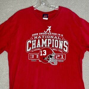 Alabama Crimson Tide National Champions T Shirt Mens Size Large NCAA Football 09